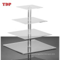 Wedding Acrylic Tiered Cake Stand, Dessert Or Cupcake Tower 4 Tier Square Cupcake Stand